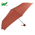 women waterproof fabric material 3 foldable  burgundy umbrella with bag